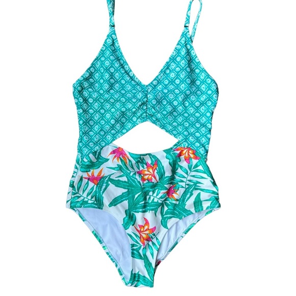 Minkpink Green Panama Palms Peekaboo One Piece Bikini Size XS - Picture 4 of 13